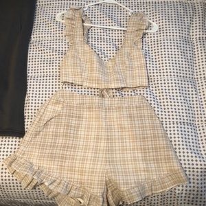 checkered two piece set